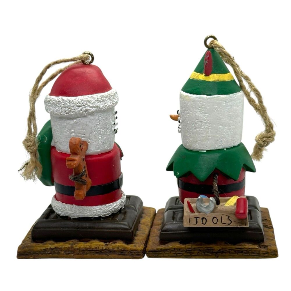 Set of 2 Midwest-CBK S'Mores Ornament - Santa w/Gift Sack & Snowman w/Tools Box - Picture 4 of 15